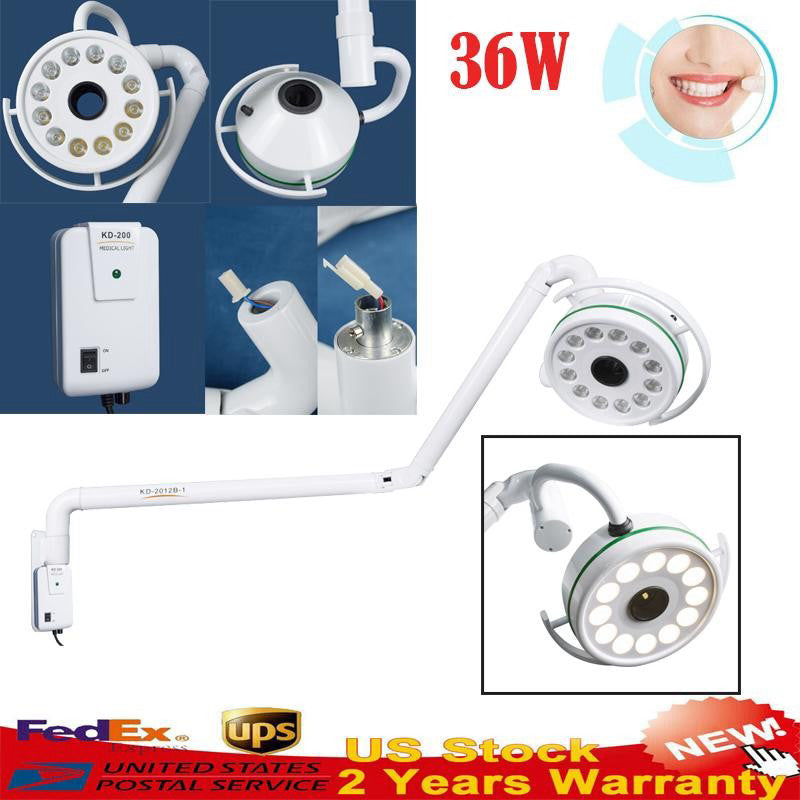 36W Wall Mounted Surgical Light for Dental Gynecology Exams - Shadowless