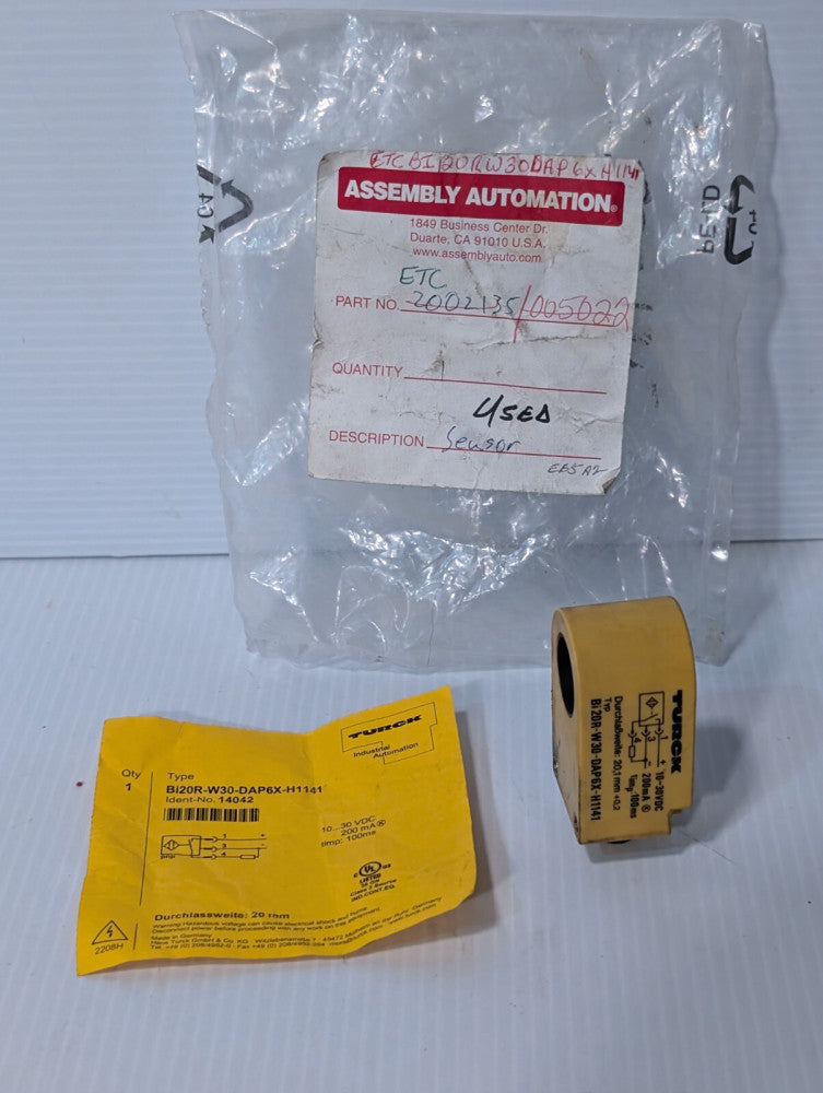Turck Bi20R-W30-DAP6X-H1141 Inductive Proximity Switch Sensor