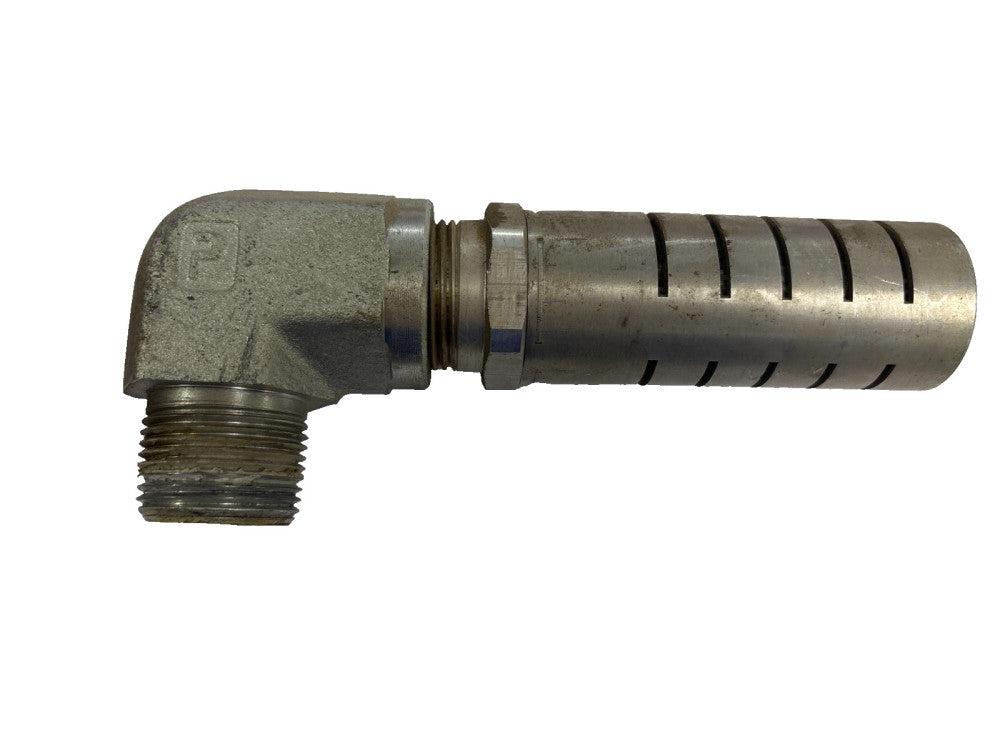 PARKER 90-DEGREE ELBOW W/ PARKER ES100MB EXHAUST AIR MUFFLER 1" NPT