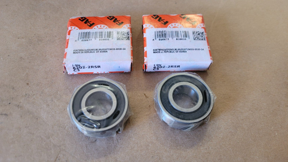 Lot of 2 FAG 6202-2RSR Bearings 15x35x11 mm
