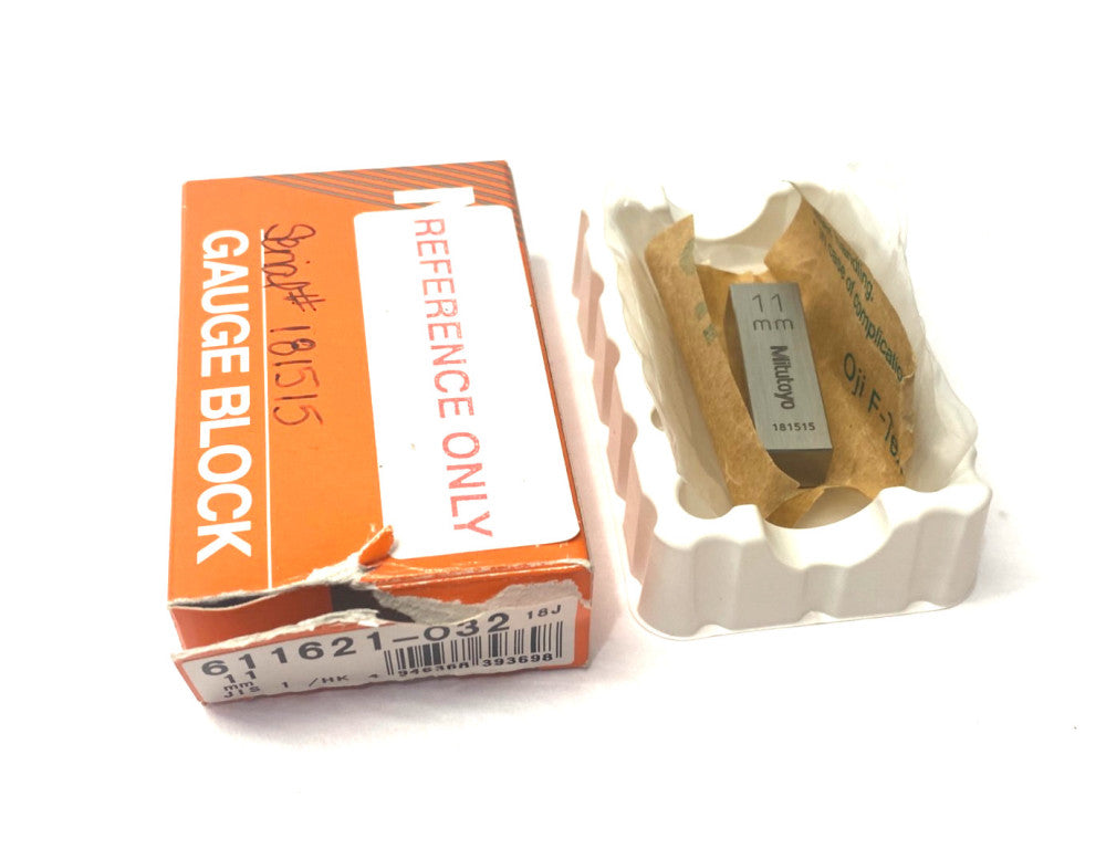 Mitutoyo 611621-032 Rectangular Gage Block 11mm JIS 1/HK