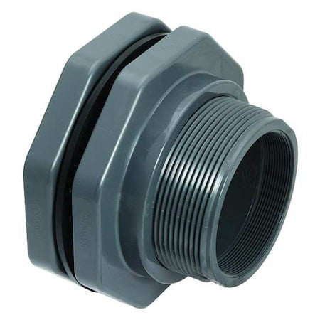 Hayward Flow Control Bfa1020tes Bulkhead Tank Fitting, 2", Pvc/Epdm, Fpt X Fpt