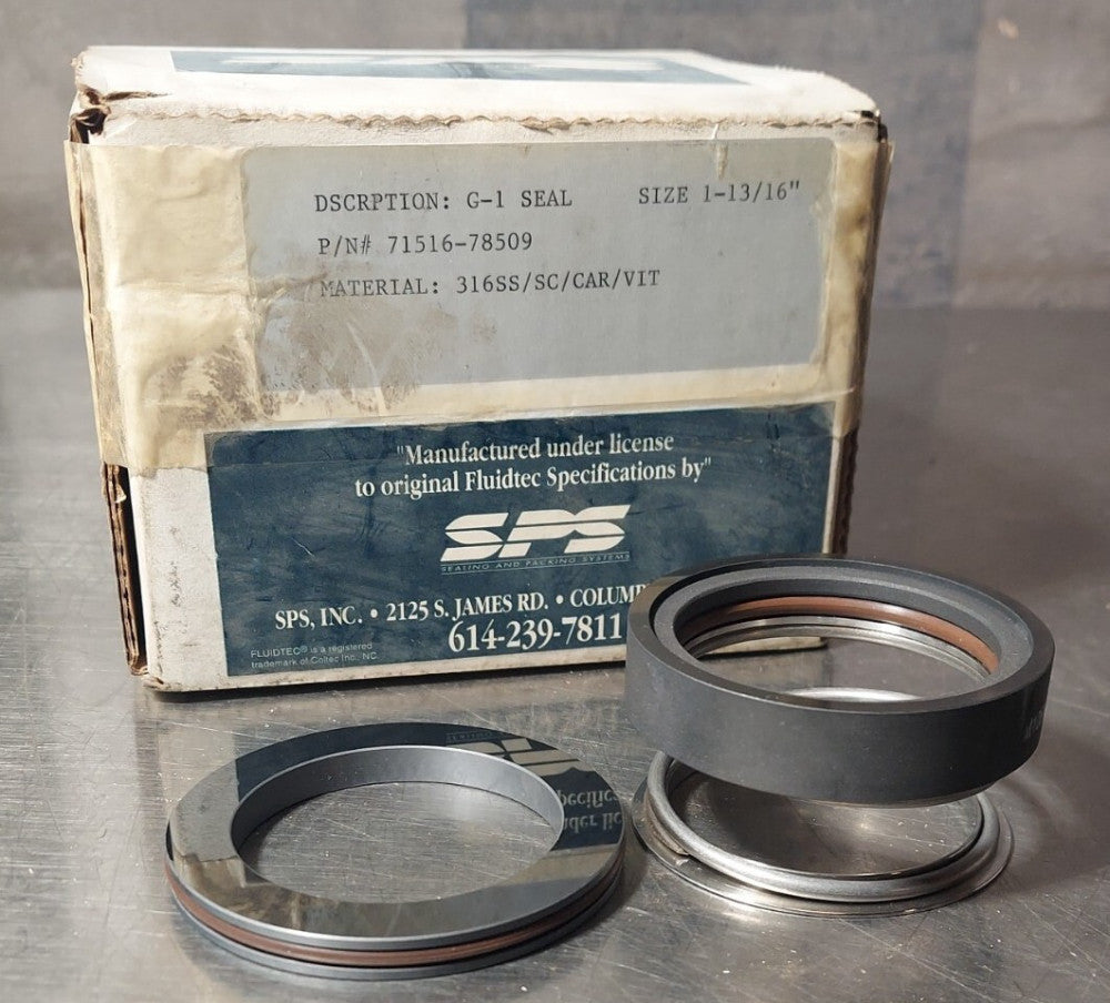 SPS - FLUIDTEC G-1 Seal. 1-13/16" P/N 71516-78509. 316SS/SC/CAR/VIT