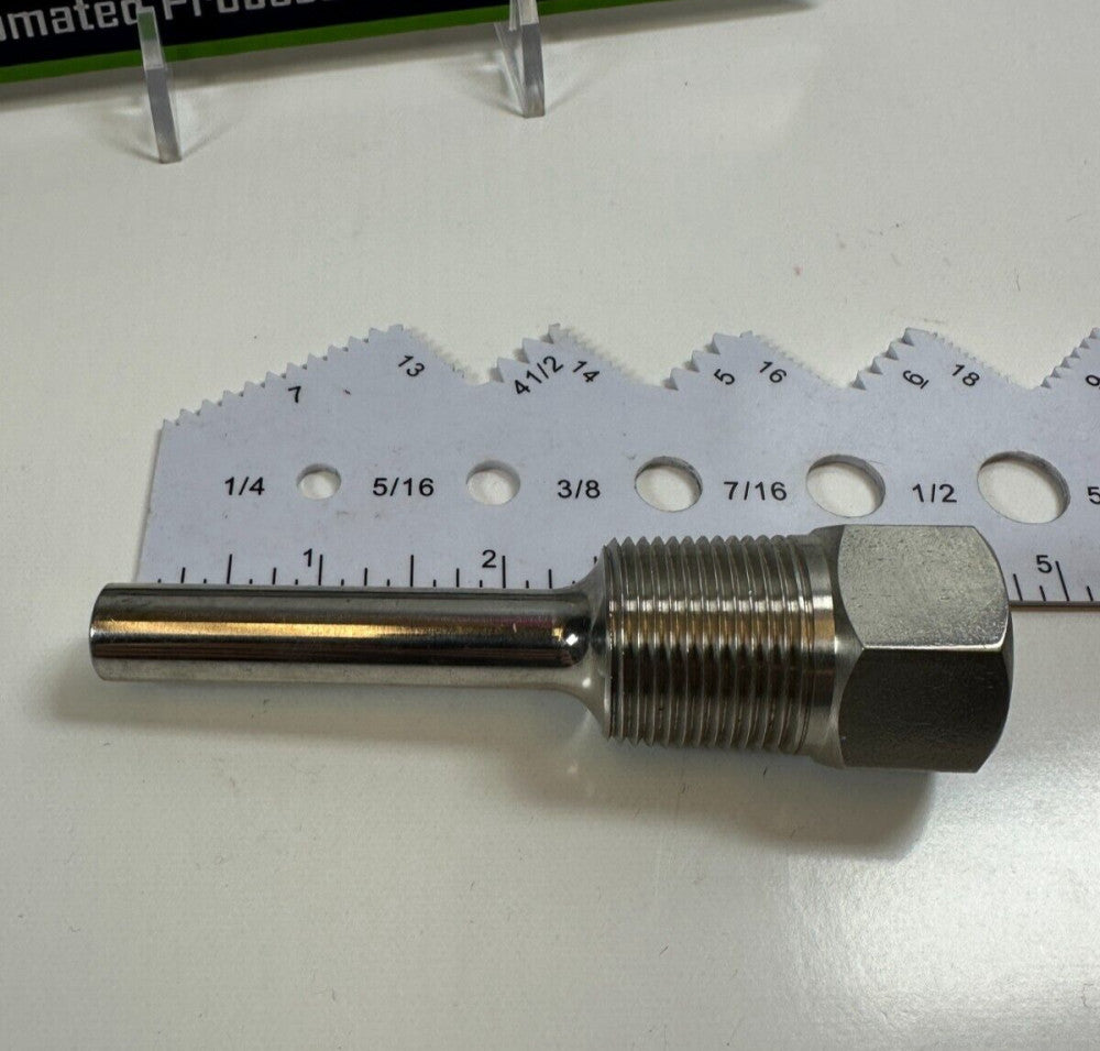 Thermowell 304 S/S 3/4" Male x 1/2 Female 4 1/4 OAL - NEW Fast Ship