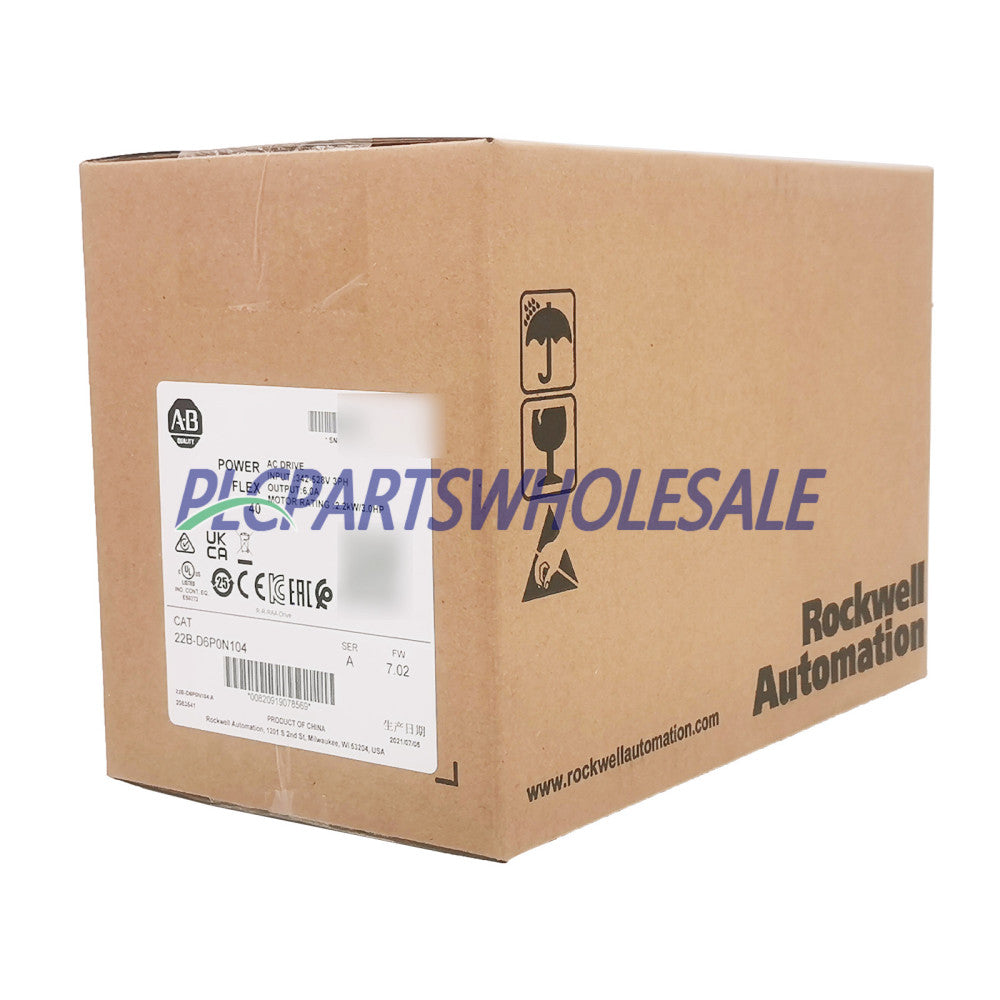 Allen Bradley 22B-D6P0N104 PowerFlex 40- 2.2 kW 3 HP AC Drive Factory Sealed