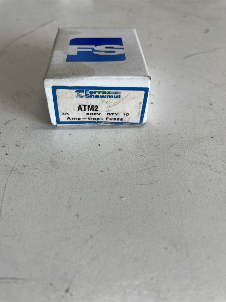 BOX OF 10 Mersen Ferraz Shawmut ATM2, 2 Amp Fuse