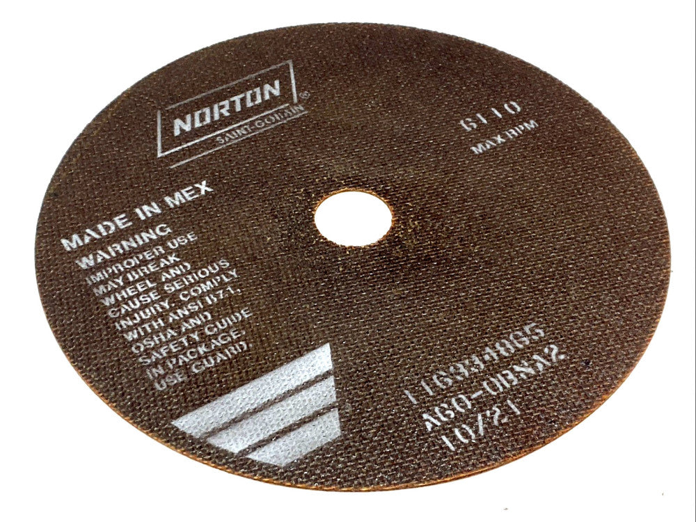 Norton A60-0BNA2 Aluminum Oxide Reinforced Cut-Off Wheel