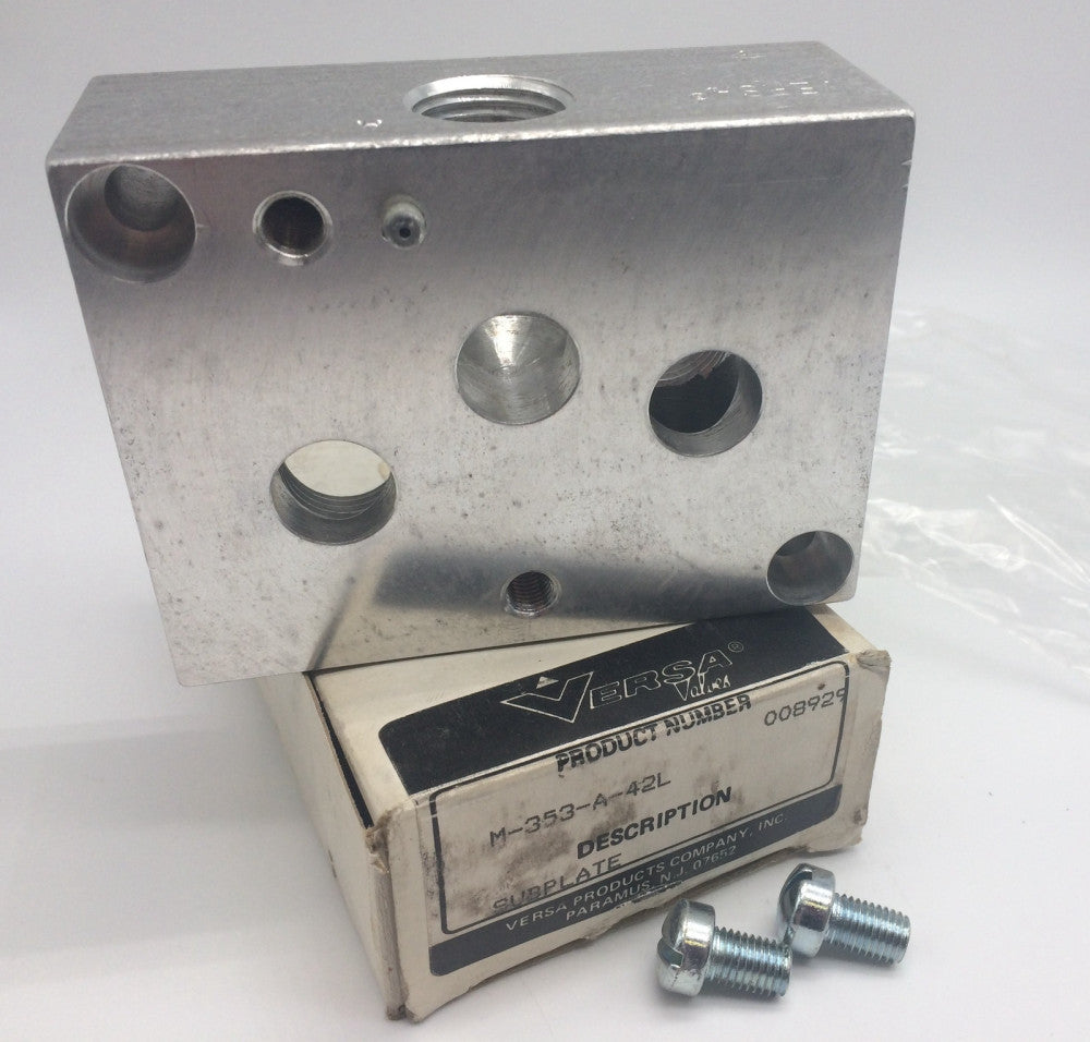 NEW Versa M-353-A-42L Sub Plate Assembly 1/2" NPT