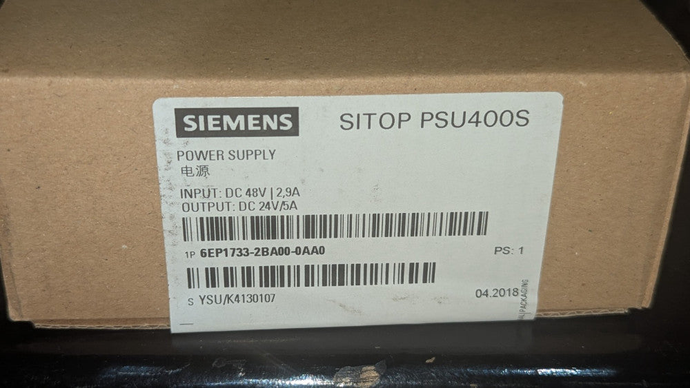 (1) Siemens PSU400S Power Supply 6EP1733-2BA00-0AA0 New & Sealed
