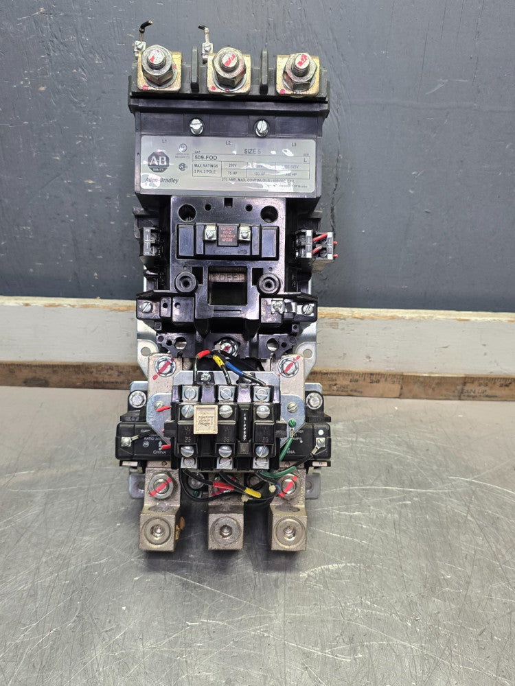 ALLEN BRADLEY 509-FOD SIZE 5 STARTER, WITH OVERLOAD, 110-120COIL, SEE PHOTOS!