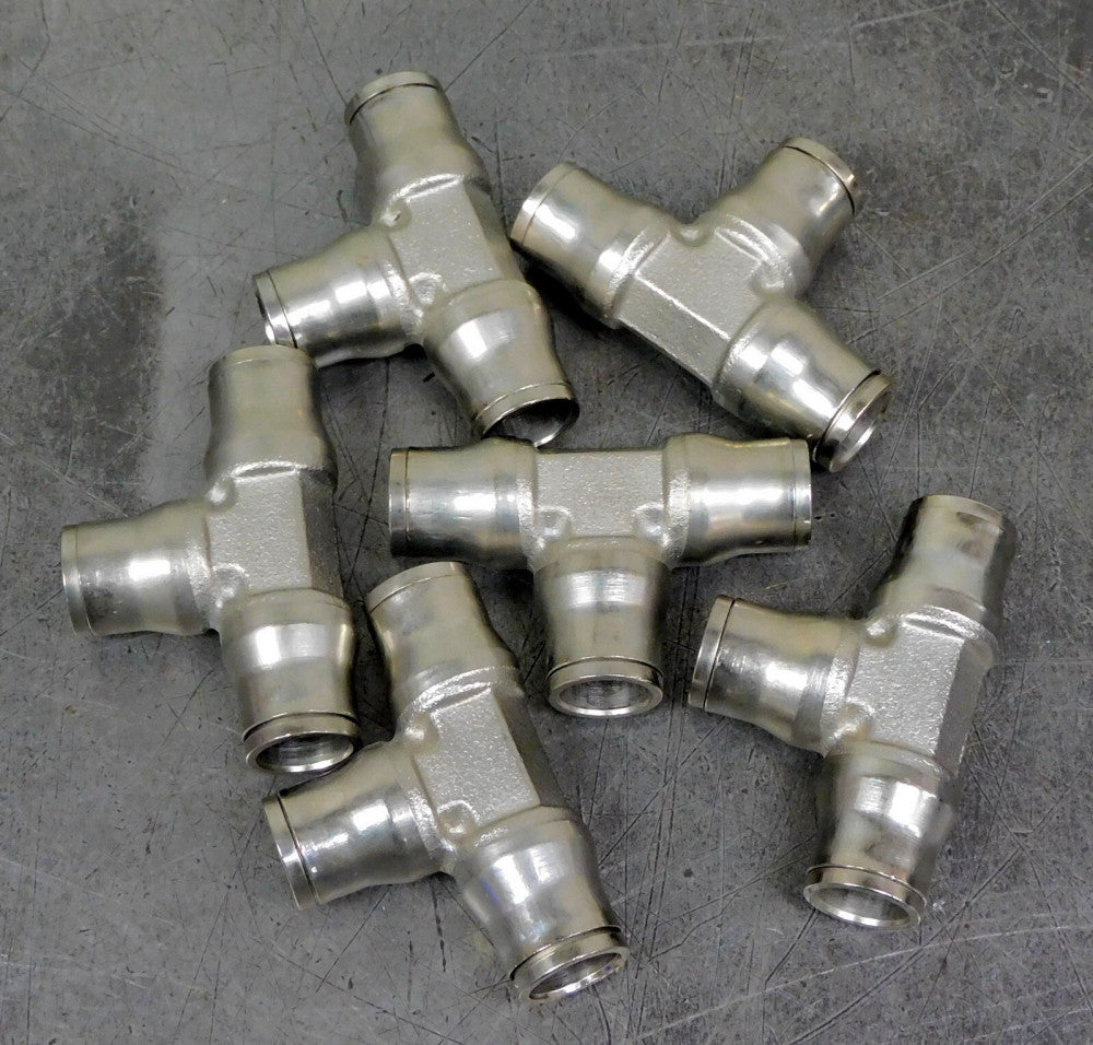 LEGRIS Nickel Plated Brass Push-To-Connect Union Tee 1/2" Lot of SIX (6)