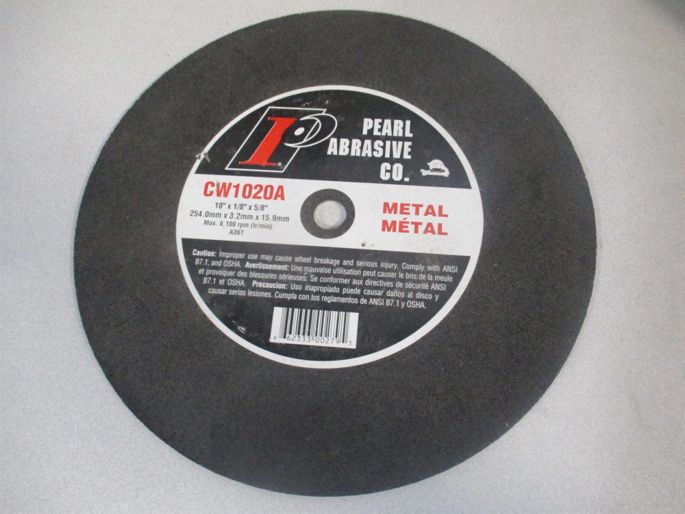 Pearl (CW1020A) 10" x 1/8" x 5/8" Aluminum Oxide Metal Grinding Wheel