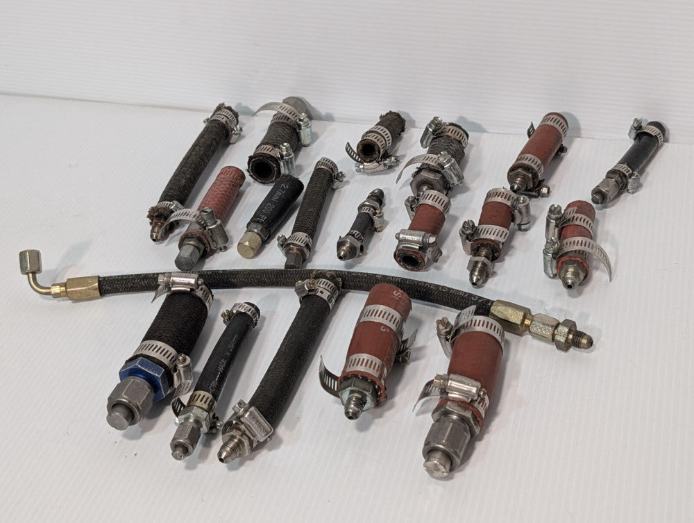 Lot of Assorted Flexible Piping Hose Fitting Connectors Clamps Components