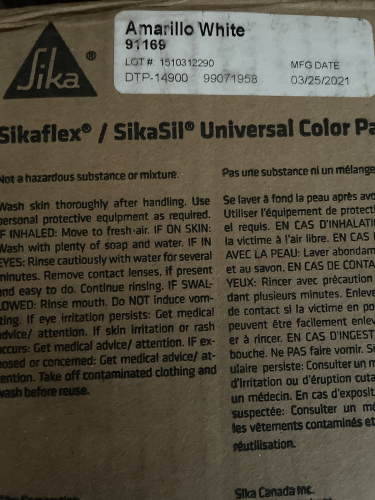 (16) SIKA / SIKASIL UNIVERSAL COLOR PAKS AMARILLO WHITE 91169