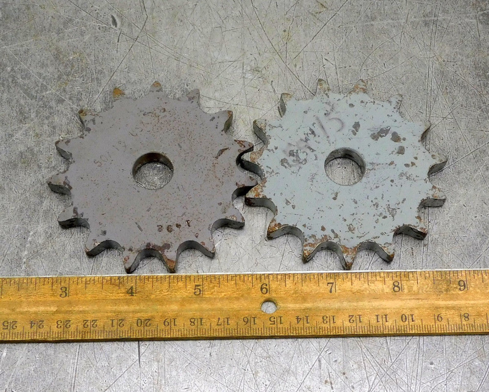 Martin 50A15 A-Plate Roller Chain Sprocket #50 15 Teeth 5/8" Bore Lot of Two (2)