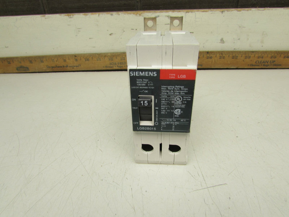 SIEMENS LGB2B015 CIRCUIT BREAKER 2P-15 AMP / 600V GOOD TAKEOUT! MAKE OFFER!
