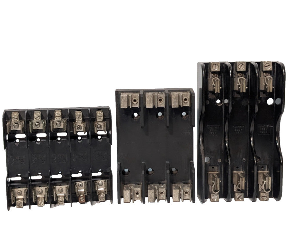 Lot of 3: Assorted Gould Shawmut, Marathon Fuse Block Holders, 600V, 3-5 Pole