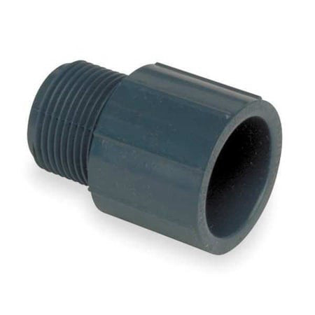 Zoro Select 836-015 Pvc Male Adapter, Mnpt X Socket, 1-1/2 In Pipe Size