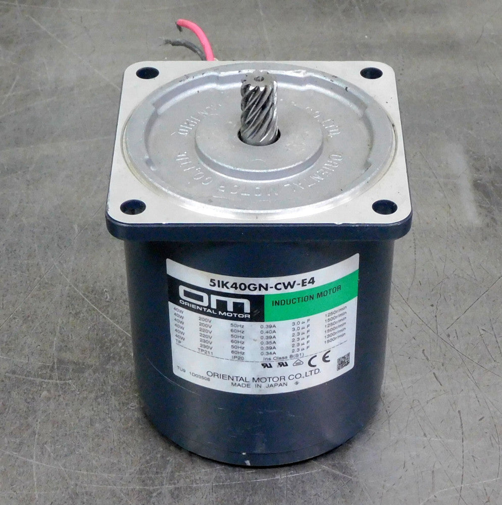 Oriental Motor Induction Motor 5IK40GN-CW-E4 Fits Oriental 5GU15KA Gear Head