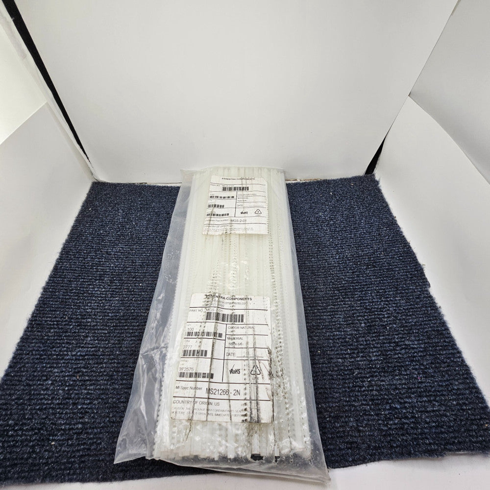 (100 PIECES) Essentra Components MGS-2-01 Grommet Strips,Nylon 6/6,Natural Color