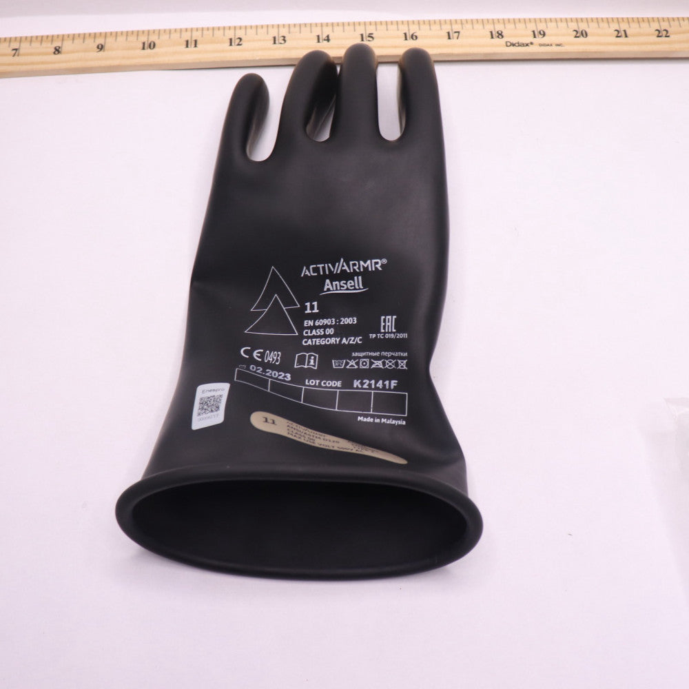 Ansell Electrical Safety Glove Rubber Black 11 GC00B11