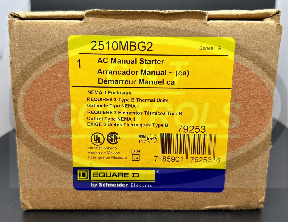 Square D 2510MBG2 Nema 1 3P 600VAC Manual Starter New In Box USA