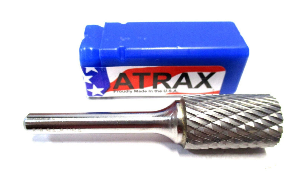 Atrax (85285484) 5/8 x 1/4 x 1 x 2-3/4 SA-6 DC Carbidel Flat End Cylinder Burr
