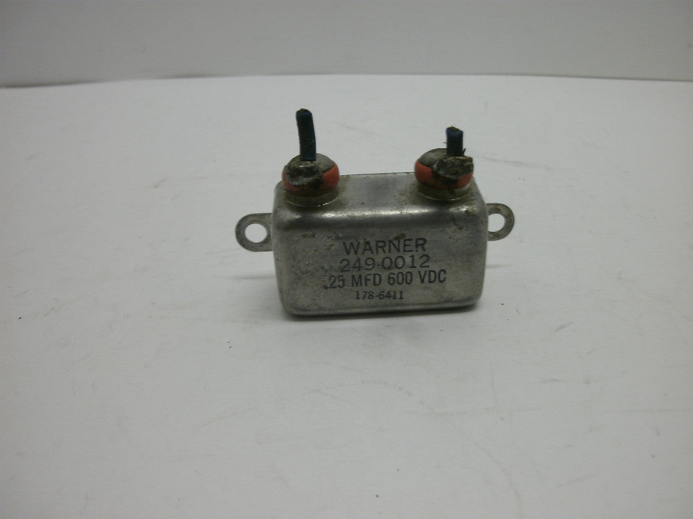 WARNER 249-0012 178-6411 CAPACITOR .25 MFD 600 VDC SOLDER