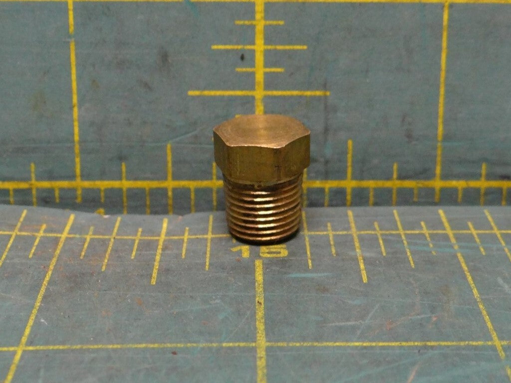 Unbranded 1/8" MNPTF Industrial Pipe Hex Head Brass Plug
