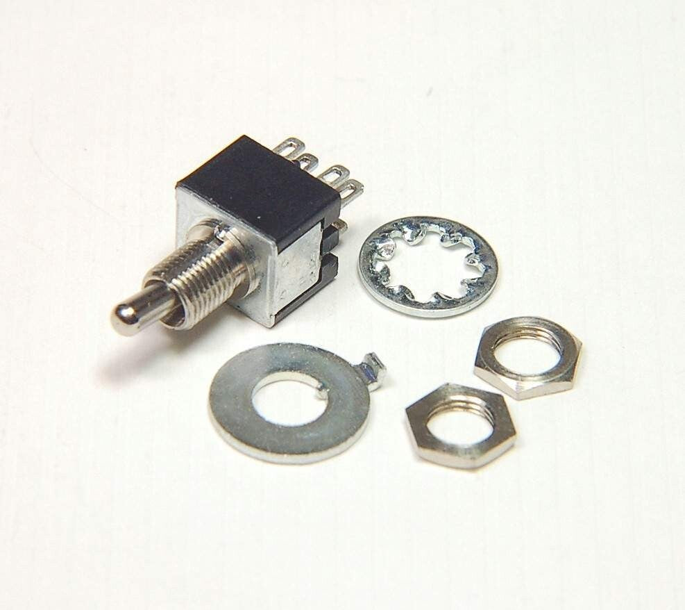 Lot of 2 - Miyama Electric - MS-245 - Miniature Switch, Toggle. DPDT 3Amp 125VAC