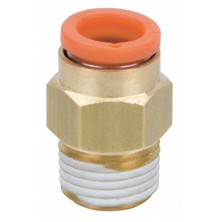 Smc Kq2h07-34As Male Adapter, Push-To-Connect X Mnpt, 1/4 In Tube Od, 1/8 In