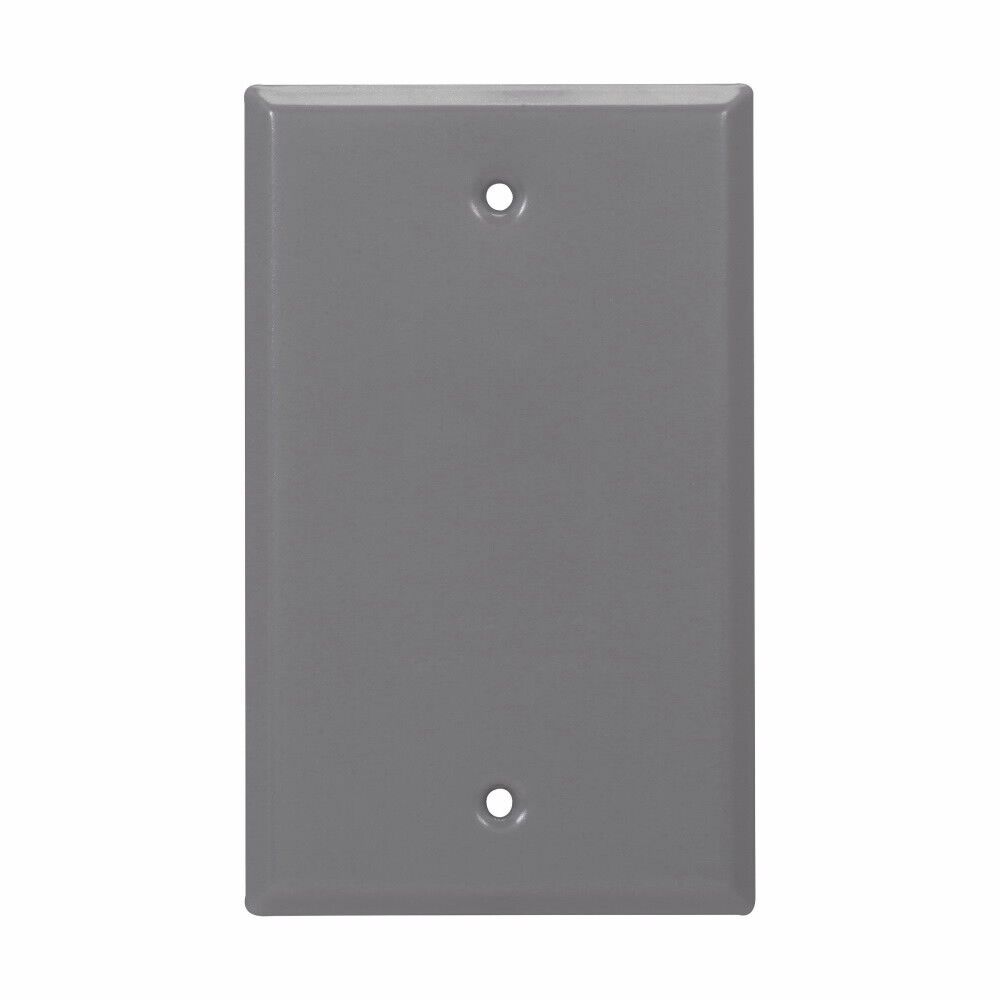 (2) Crouse Hinds TP7292 Weatherproof Outlet Cover, Gray, Steel, Single-Gang