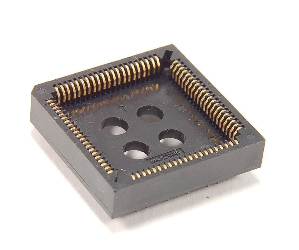 Lot of 2 - Mill-Max - 5-418-2 – PLCC IC Sockets, Thru-Hole 0.100” Gold, New