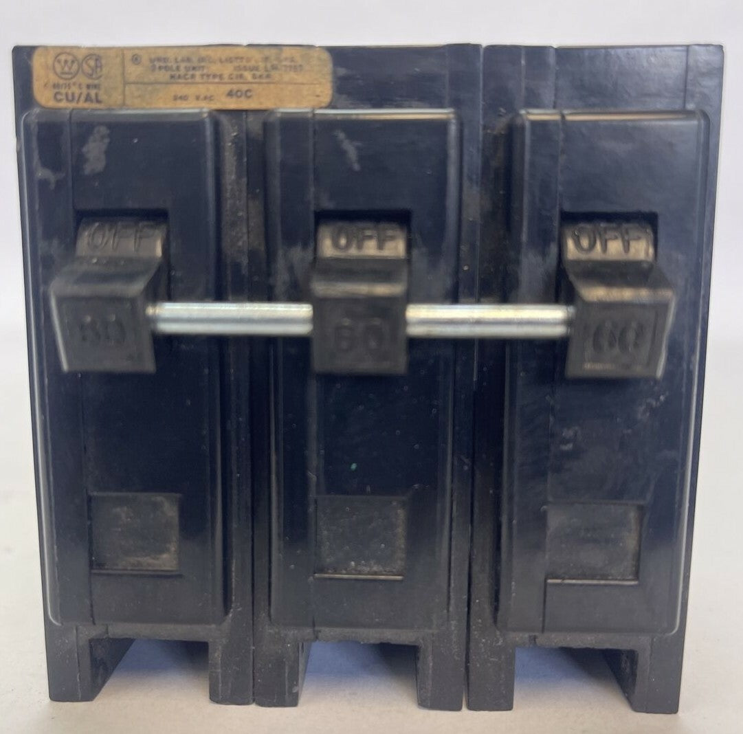 WESTINGHOUSE HQP3060H QUICKLAG P CIRCUIT BREAKER 3P 60AMP 240AC