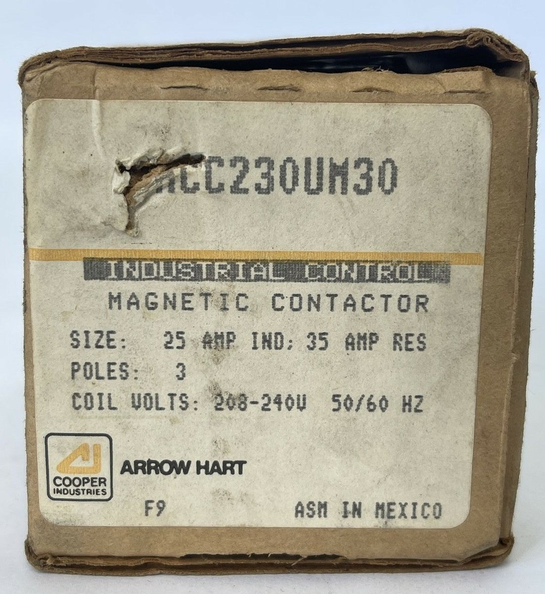 INDUSTRIAL CONTROL ACC230UM30 MAGNETIC CONTACTOR COIL 208-240V 50/60HZ