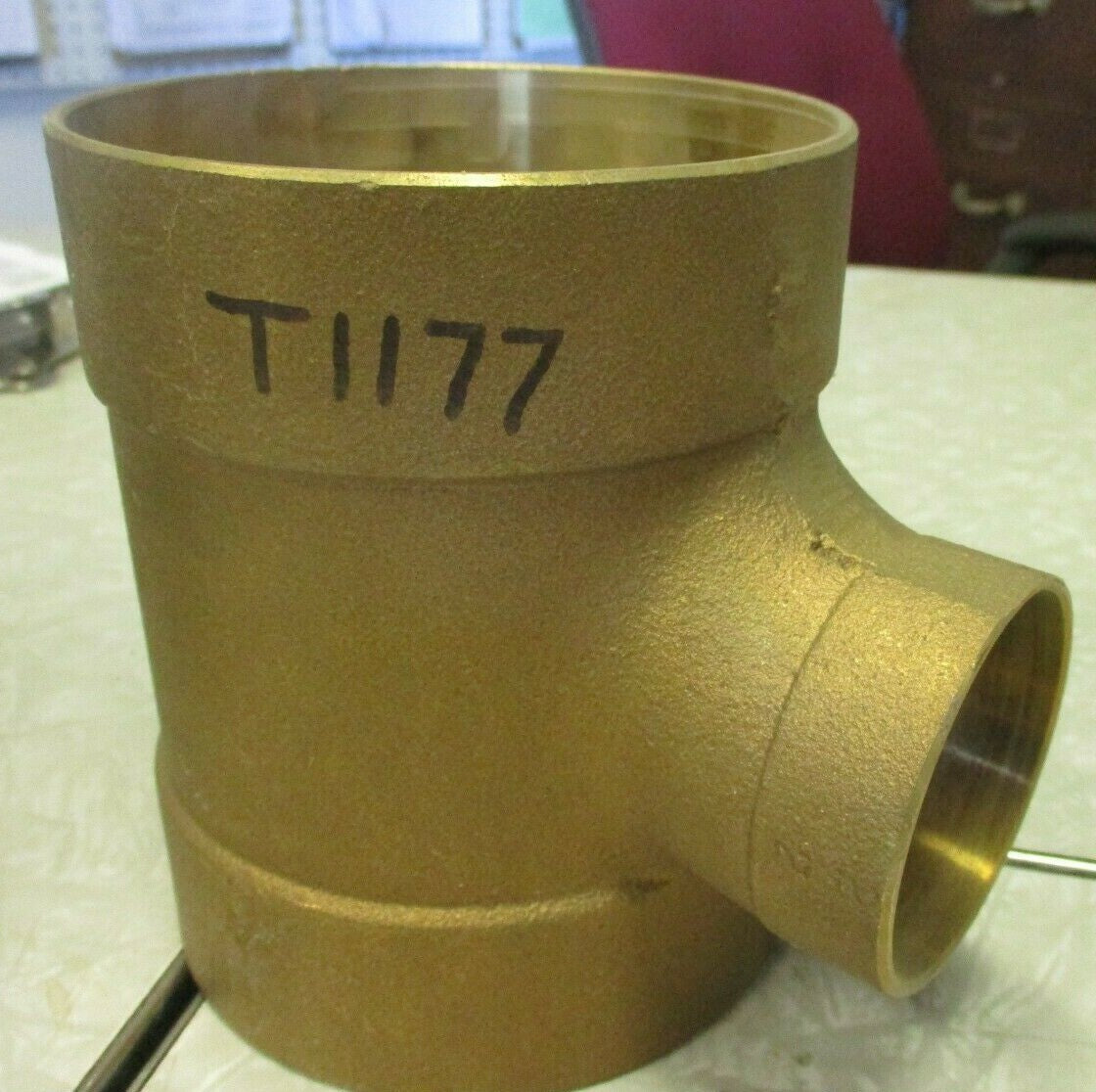 Solder End Bronze DWV Reducing Tee 4" x 2" CxCxC Pipe Fitting NIBCO