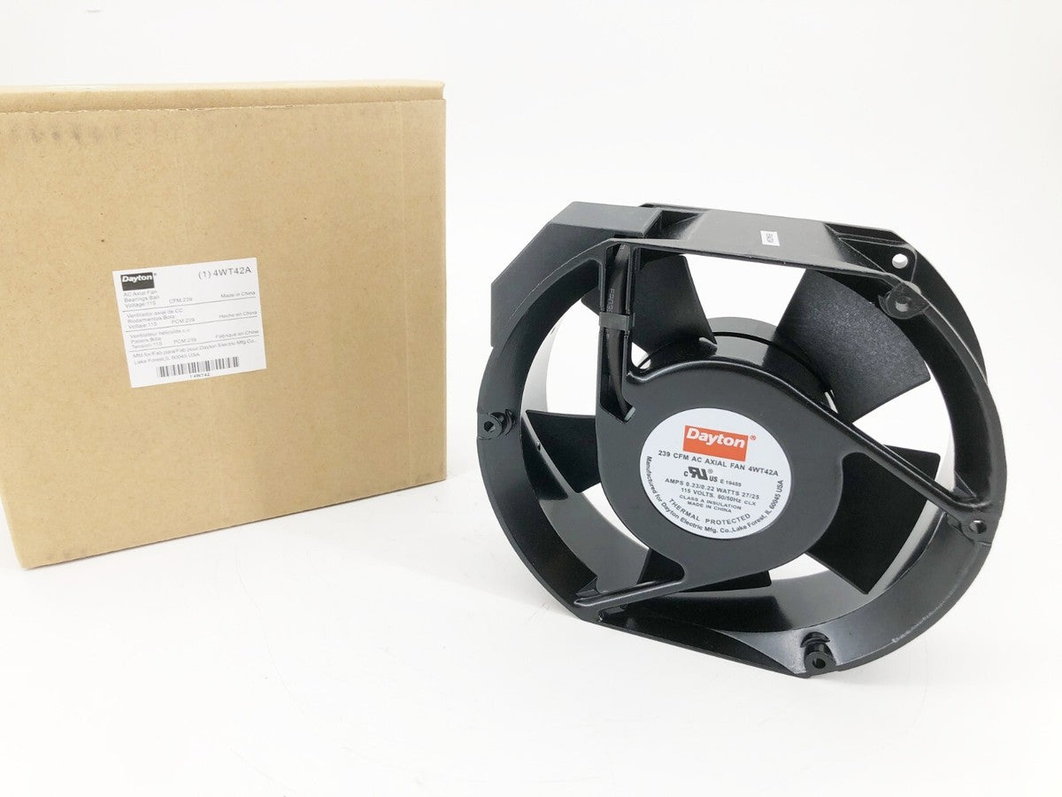New Dayton 4WT42A Axial Cooling Fan 5-7/8" W 6-3/4" H 115VAC 239CFM 0.23/0.22A