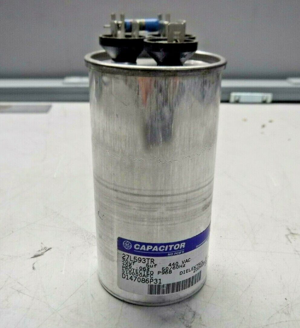 General Electric 27L593TR Round Capacitor (20uF, 440VAC, 50/60Hz) "NEW" Lot of 2