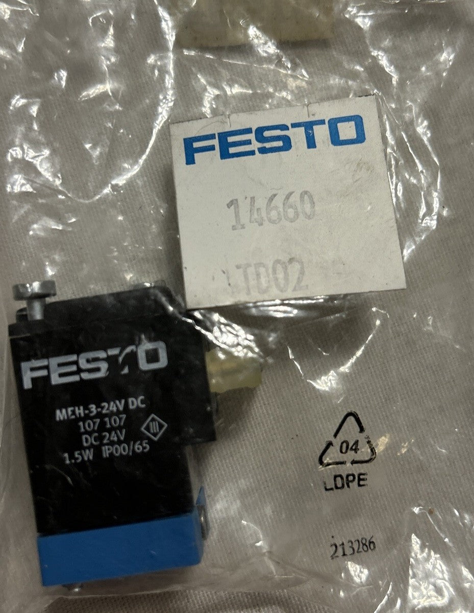 Festo MEH-3-24V DC 14660 Air Valve. NEW! AB