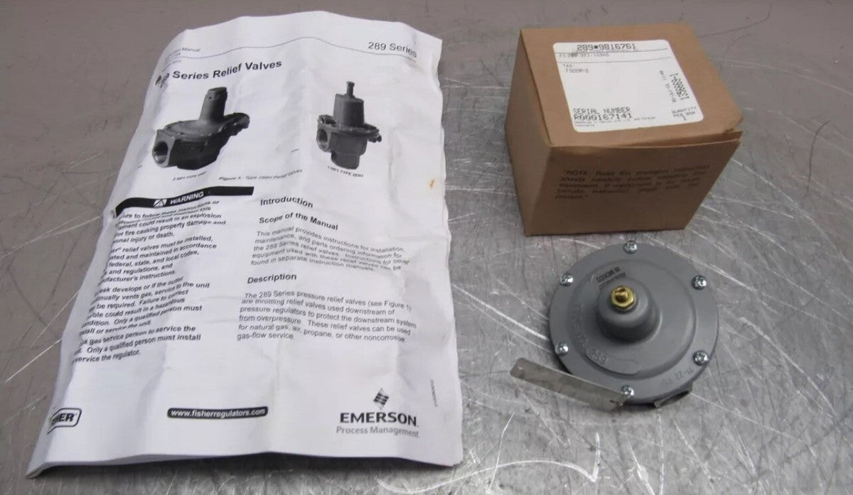 FISHER 289A-2 1/4" PRESSURE RELIEF VALVE 289-973-16949 11-22PSI. NEW! T1
