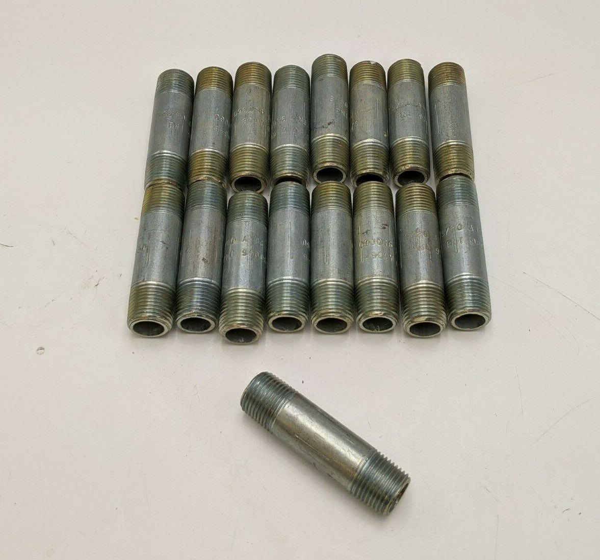 17 PC Schedule 80 A106-B 7/8" Pipe Nipple Male Threads PNI 950060 Plumbing NOS