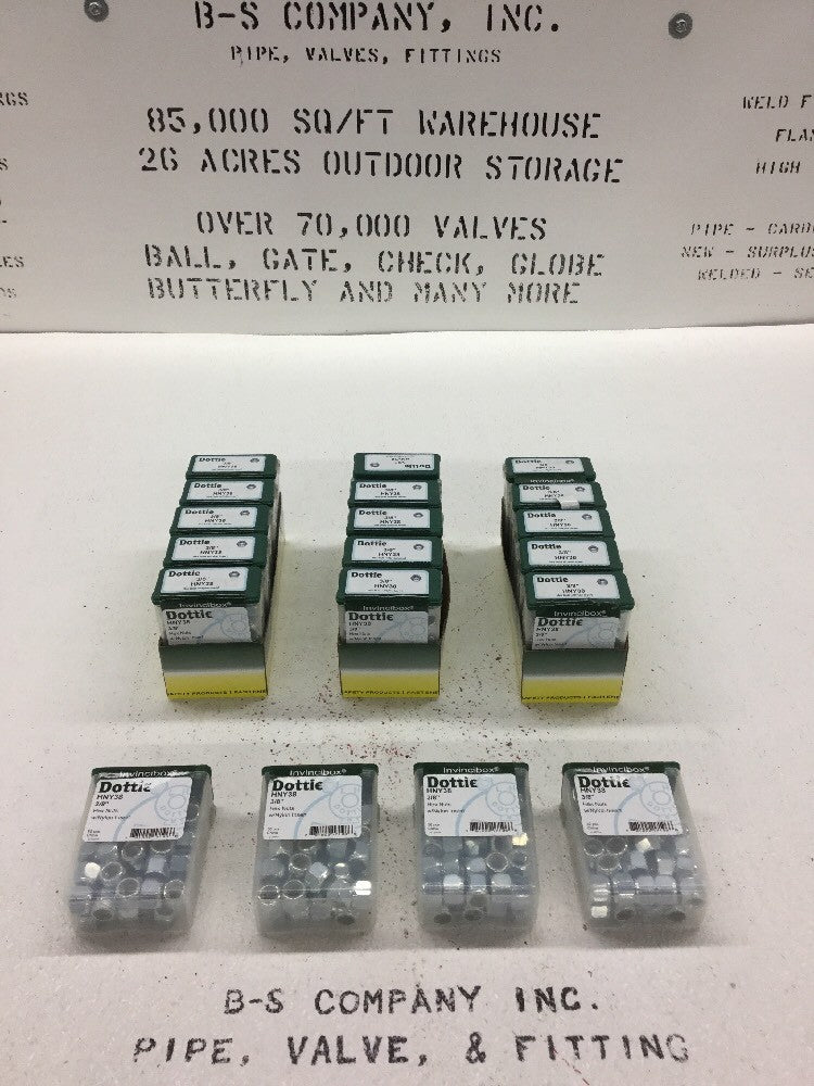 3/8-16 Zinc Plated Nylock Hex Nuts With Nylon Insert (50 Pcs) Dottie HNY38