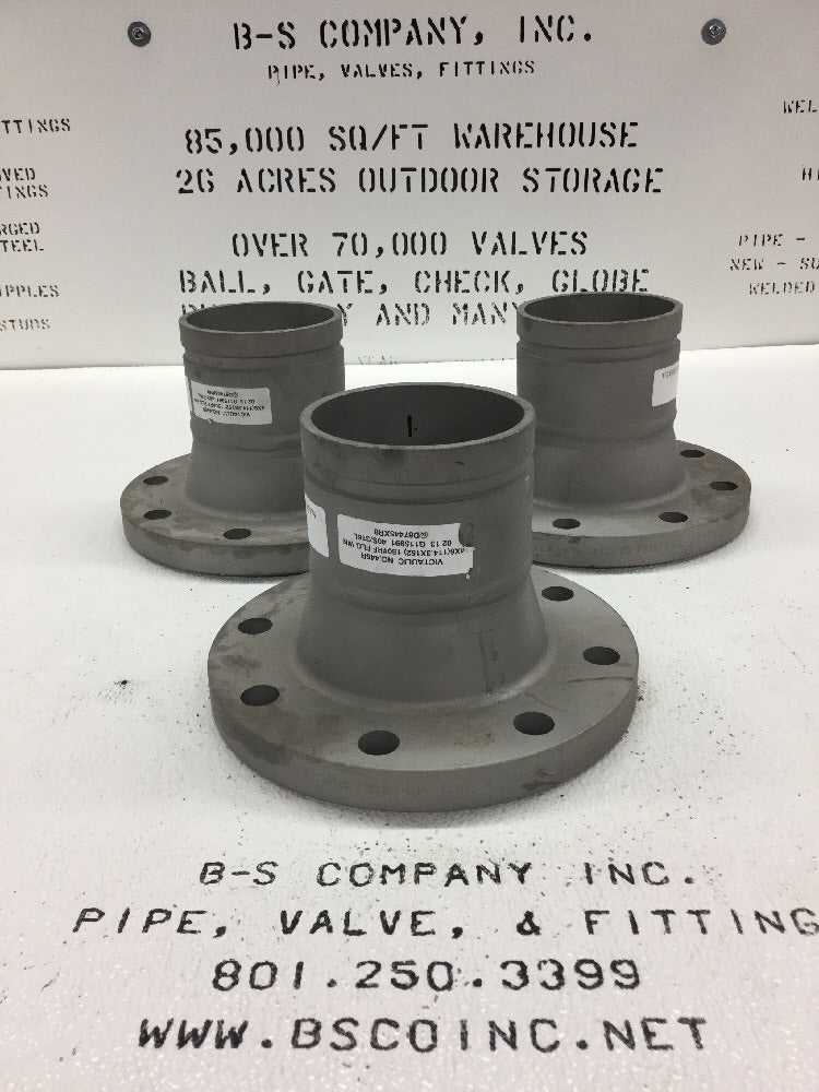 Victaulic 445R Stainless Steel Flanged Adapter Nipple 4" 150# RF S/40 X 6" Long