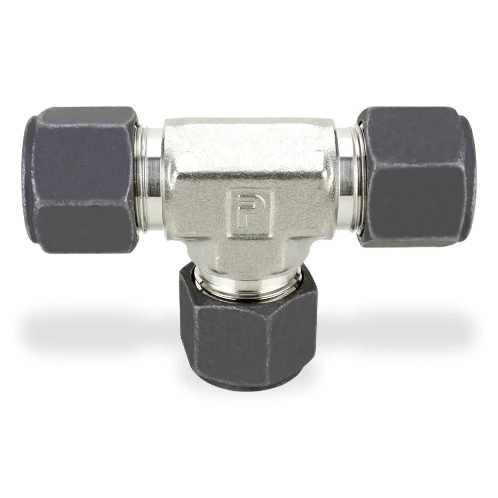 (5) PARKER CPI 6-6-6 JBZ-SS 3/8" Union Tee 316 Stainless Steel Tube Fittings