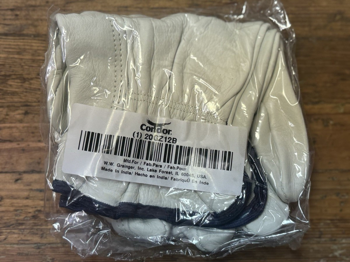 New Condor 20GZ12b Leather Drivers Gloves Beige Size XL (10) 12 Pair Dozen