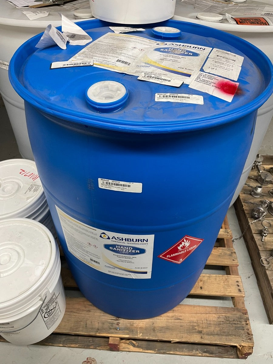 ASHBURN M-05027 Hand Sanitizer 55-Gallon Drum, 80% Ethyl Alcohol