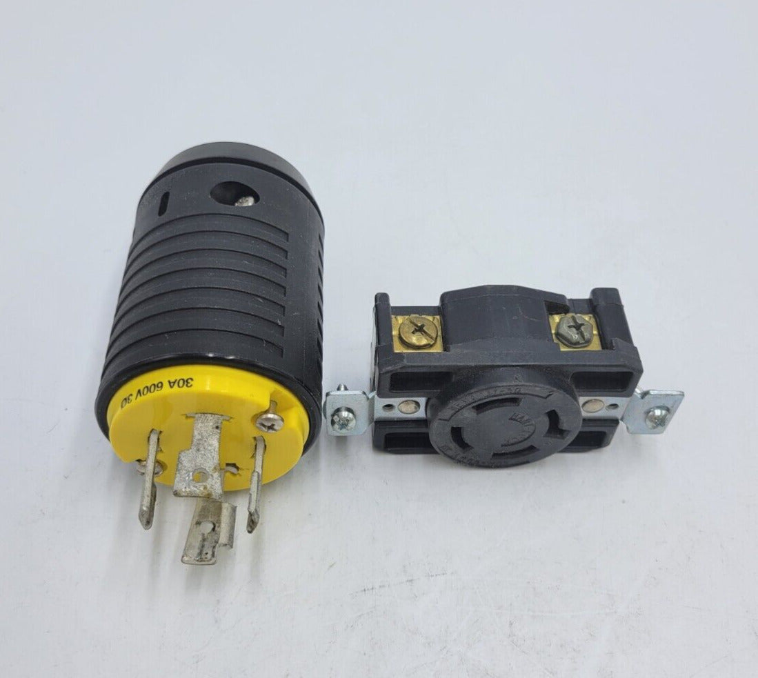Pass Seymour L1730P Plug & Connector 30A 600V 3P Thermoplastic 2.20" Dia 3.75" L