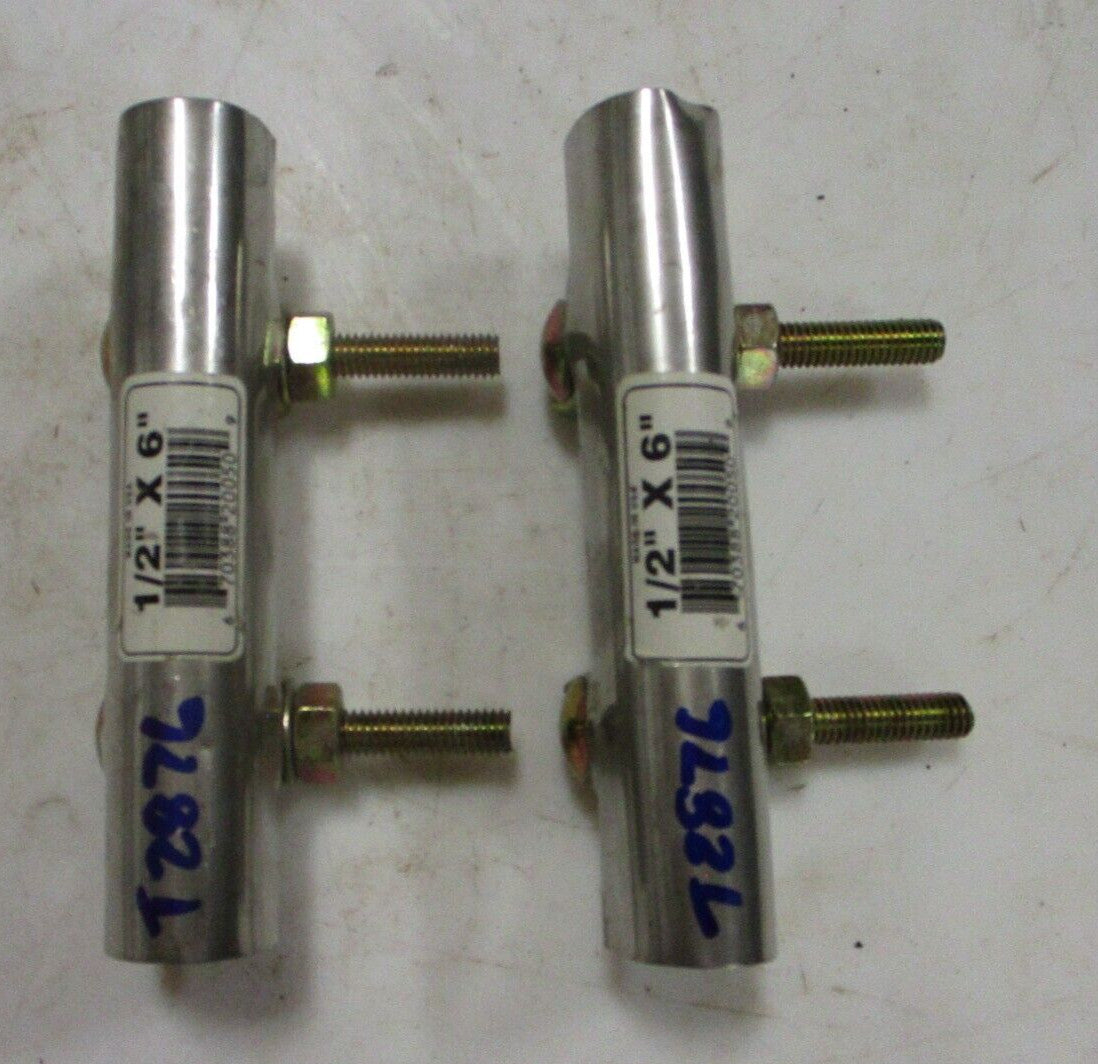(2) Pipe Repair Clamps Fits 1/2" (0.840" OD) Steel Pipe x 6" Long / 2-Bolt