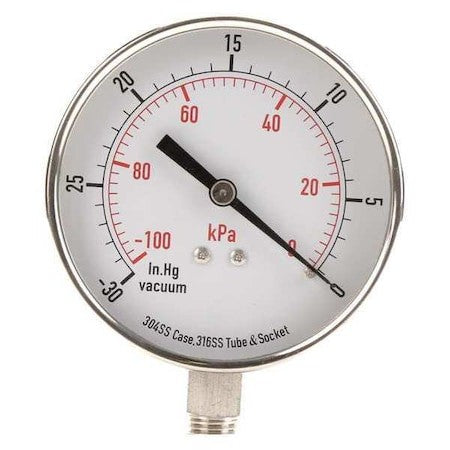 Zoro Select 4Fmp4 Vacuum Gauge,Test,3-1/2 In