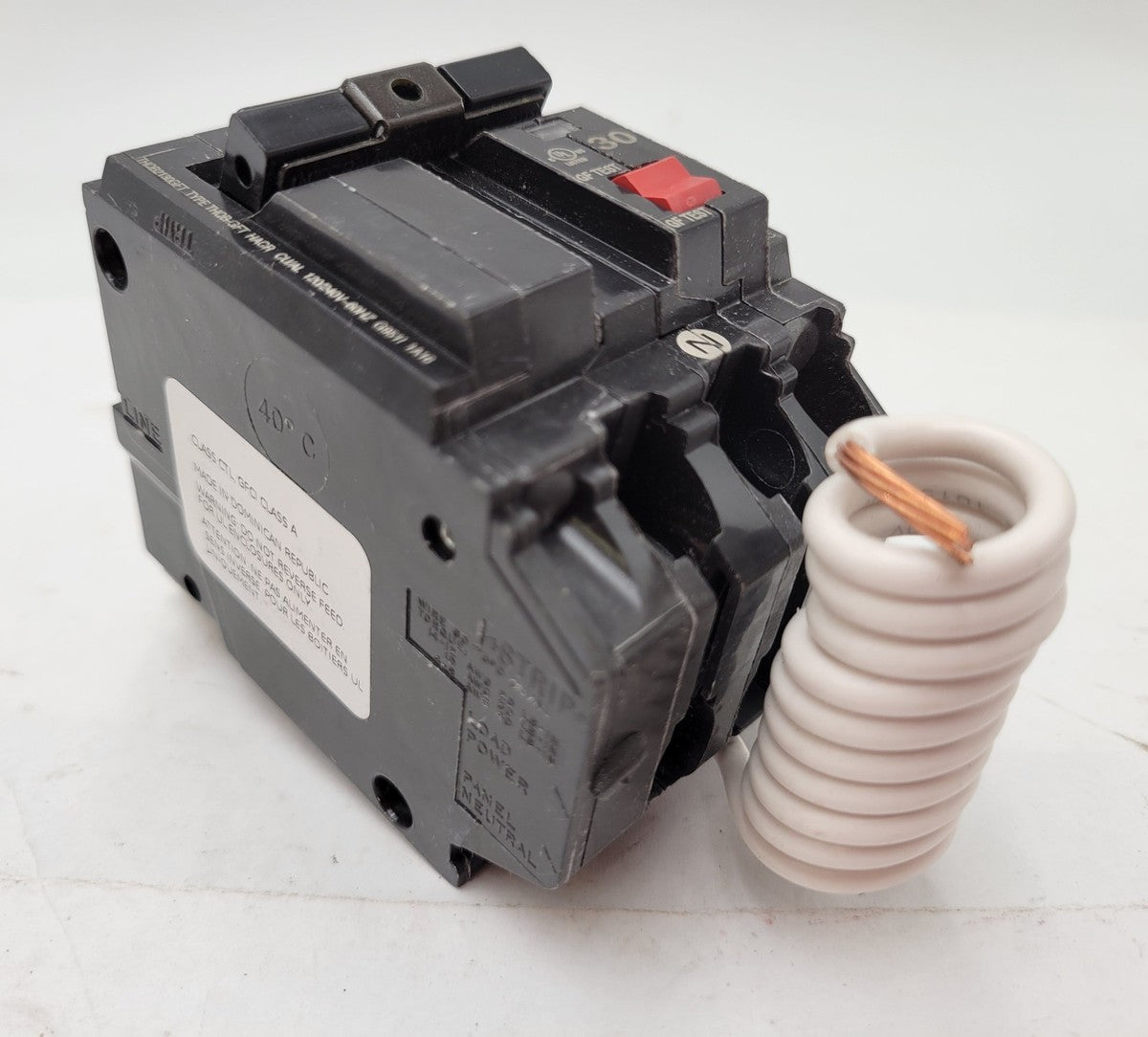 GE General Electric THQB2130GFT Bolt-on GFCI Circuit Breaker 2P 30A 120/240V